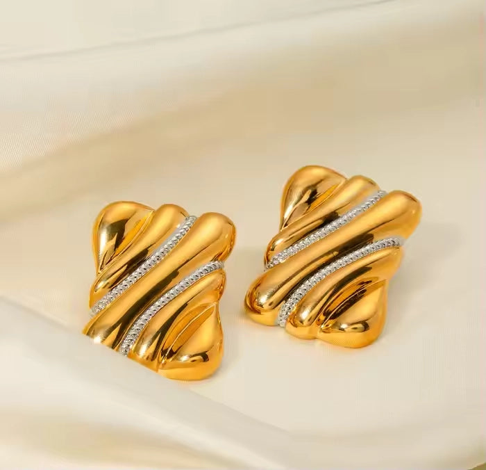 Geometric square earring