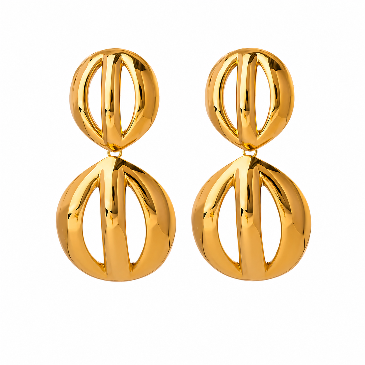 Rumi Sculptural Double Drop Earrings for Women