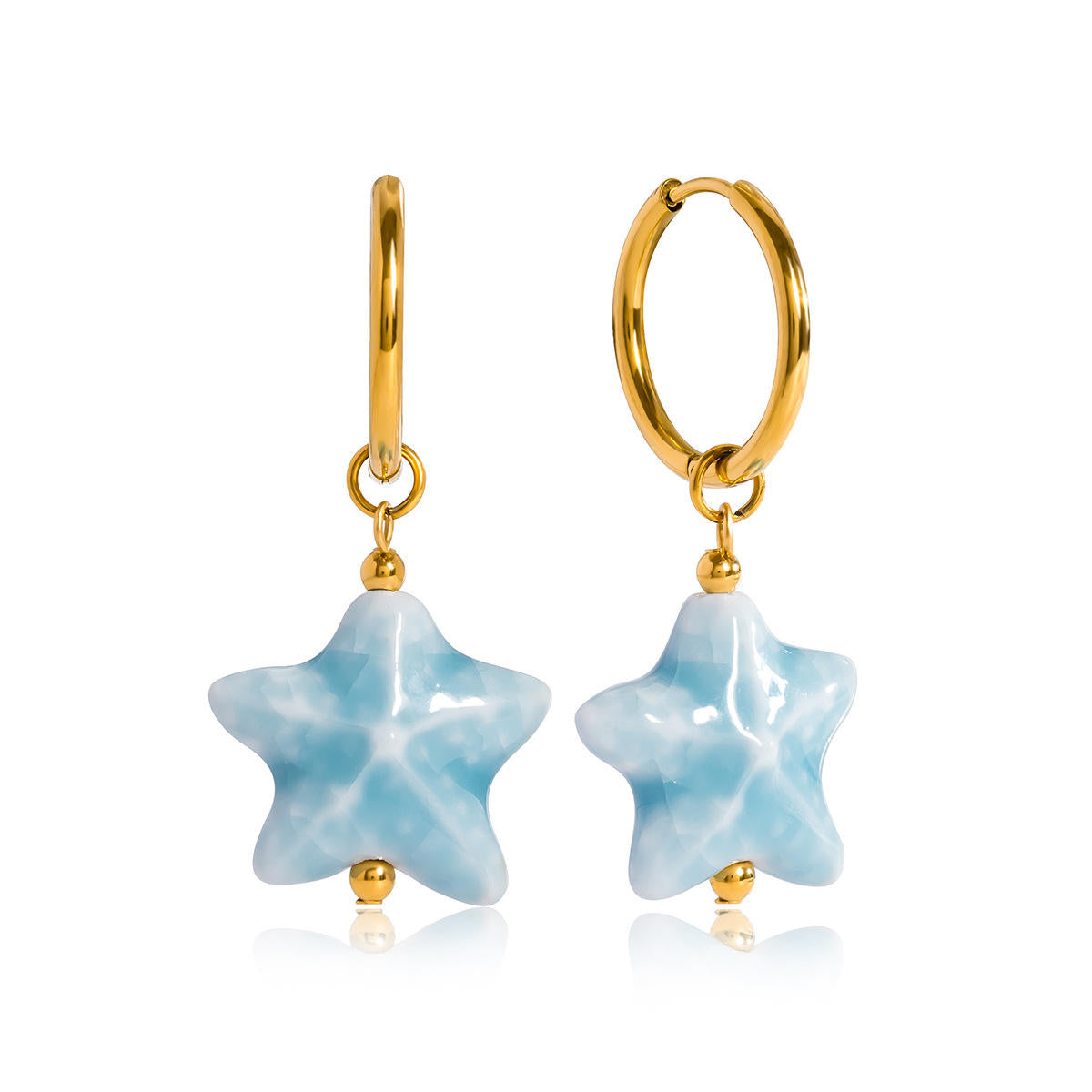 Celeste Star Hoops -18k gold plated