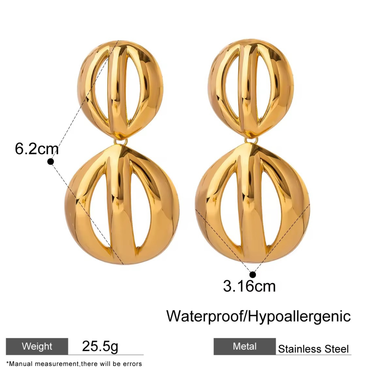 Rumi Sculptural Double Drop Earrings for Women