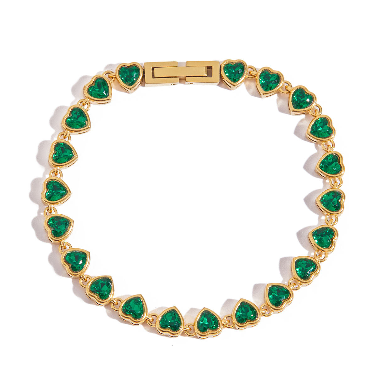 Treena Green Emerald Tennis bracelet -18k gold plated
