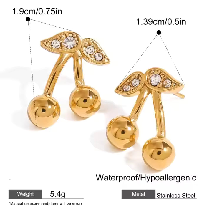 Cherilus Cherry- 18k gold plated Earring
