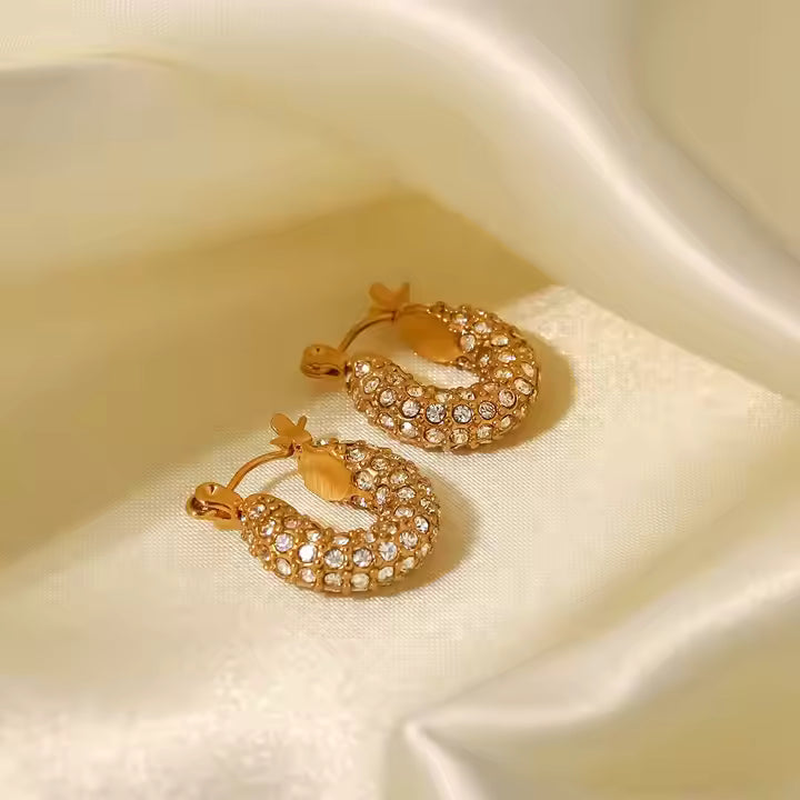 Golden Glimmer- Real 18k gold plated Earring