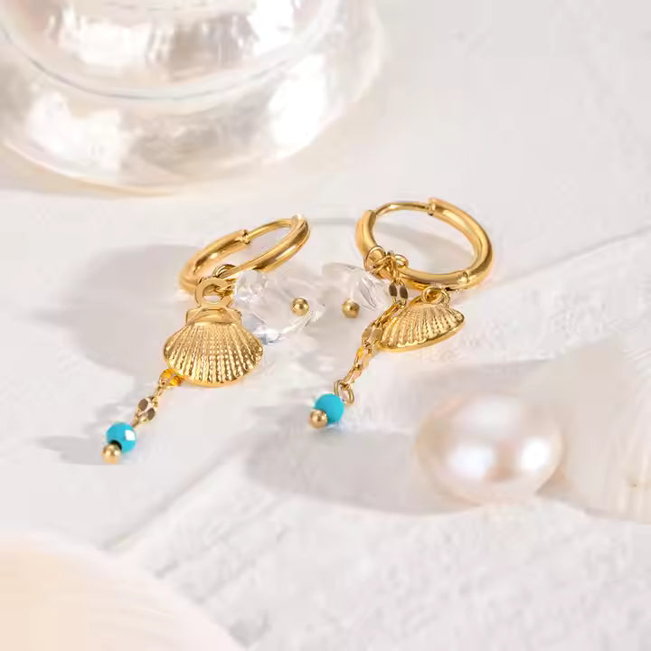 Pearl Shore- 18k gold plated Earring