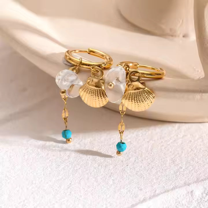 Pearl Shore- 18k gold plated Earring