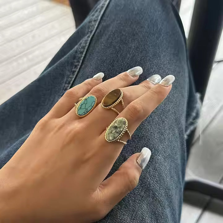 Azure Mosaic Ring Turquoise Stone