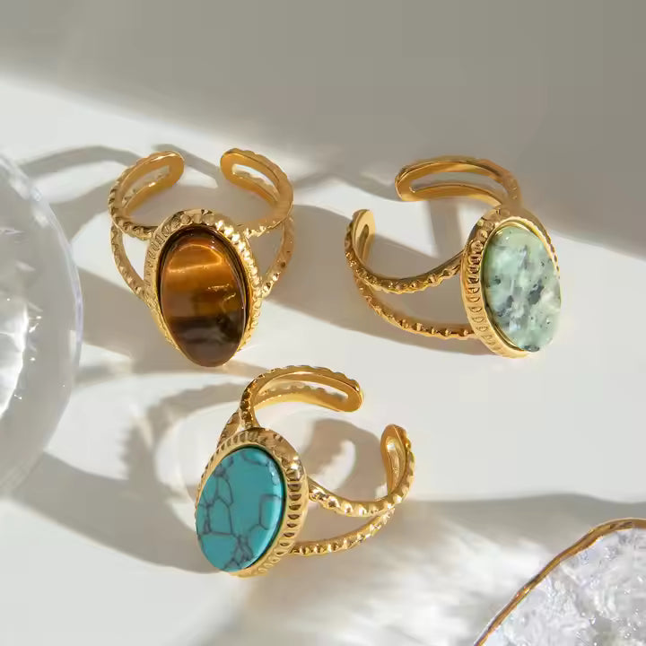 Azure Mosaic Ring Turquoise Stone
