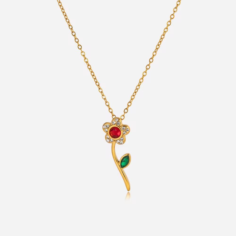 Rosalie Floral Charm Necklace