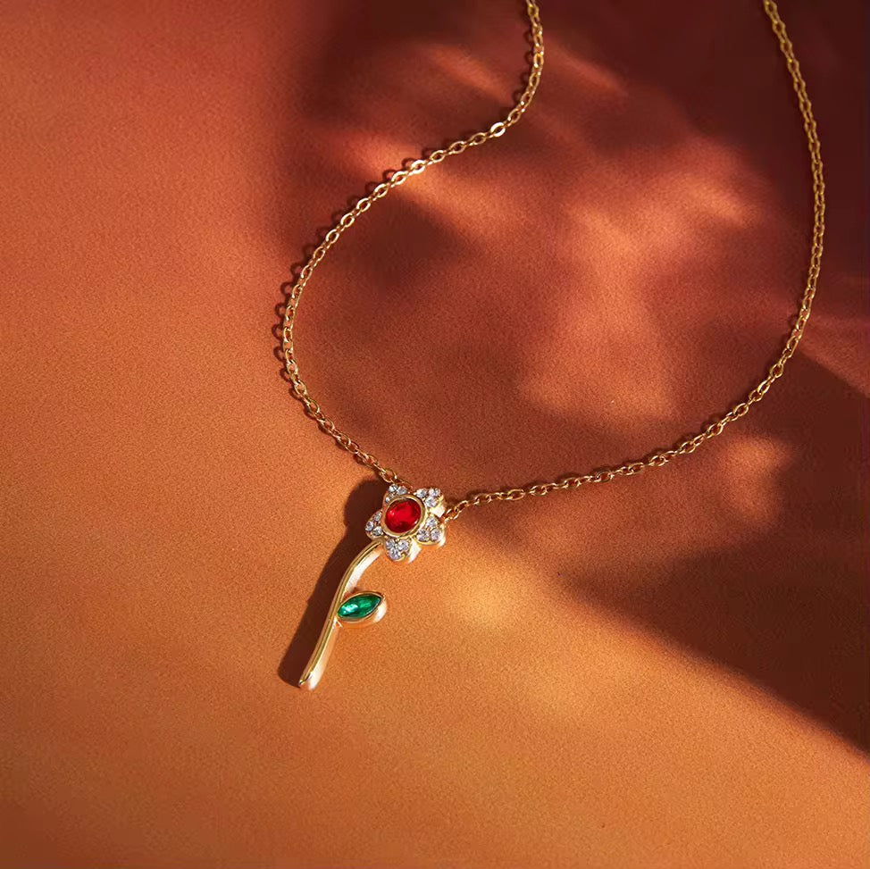 Rosalie Floral Charm Necklace