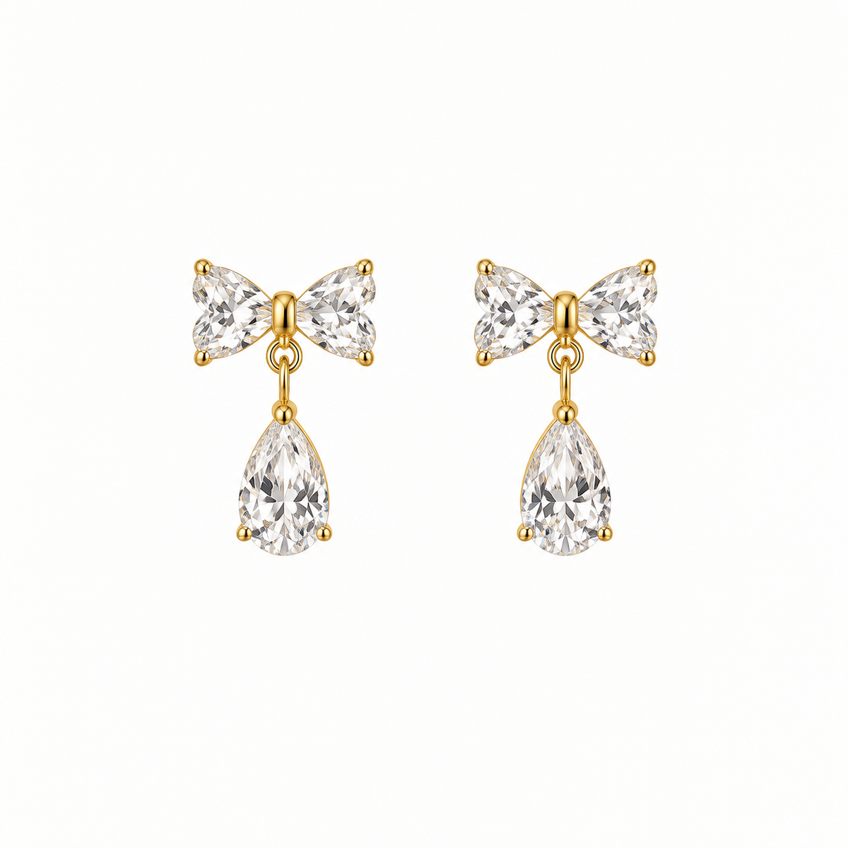 Merlin Sparkling Bow Teardrop Earrings