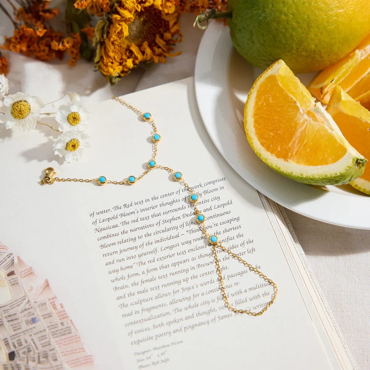 Blue Horizon Hand Chain -18k gold plated