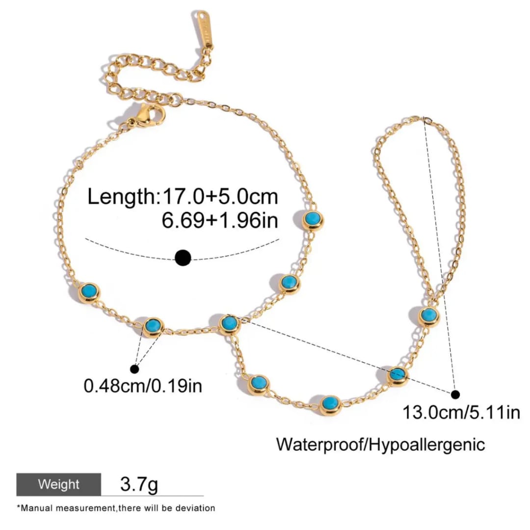 Blue Horizon Hand Chain -18k gold plated