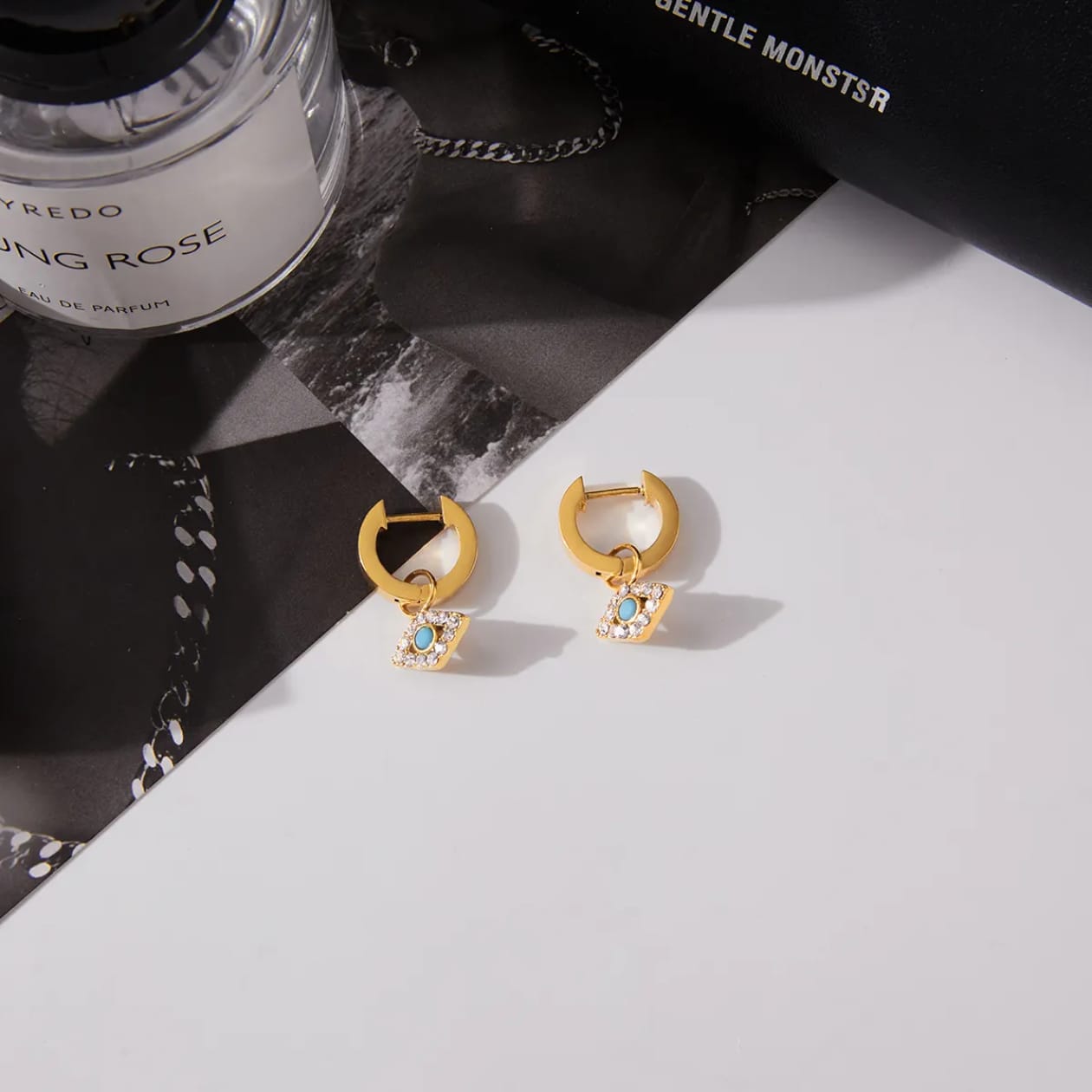 Evil Eye Gold Huggie Earrings – Waterproof 18K PVD  Gold-Plated