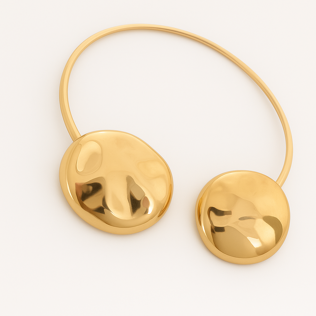 Geometric open metal collar neckpiece