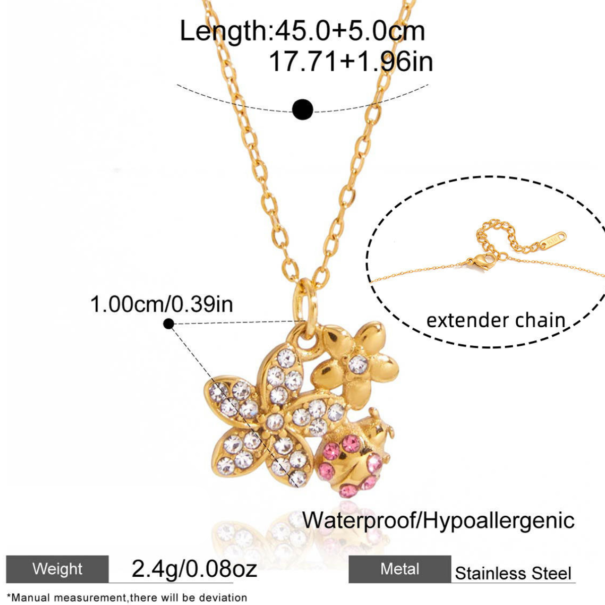 Daisy Blossom Charm Pendant – 18K Gold-Plated Floral Chain