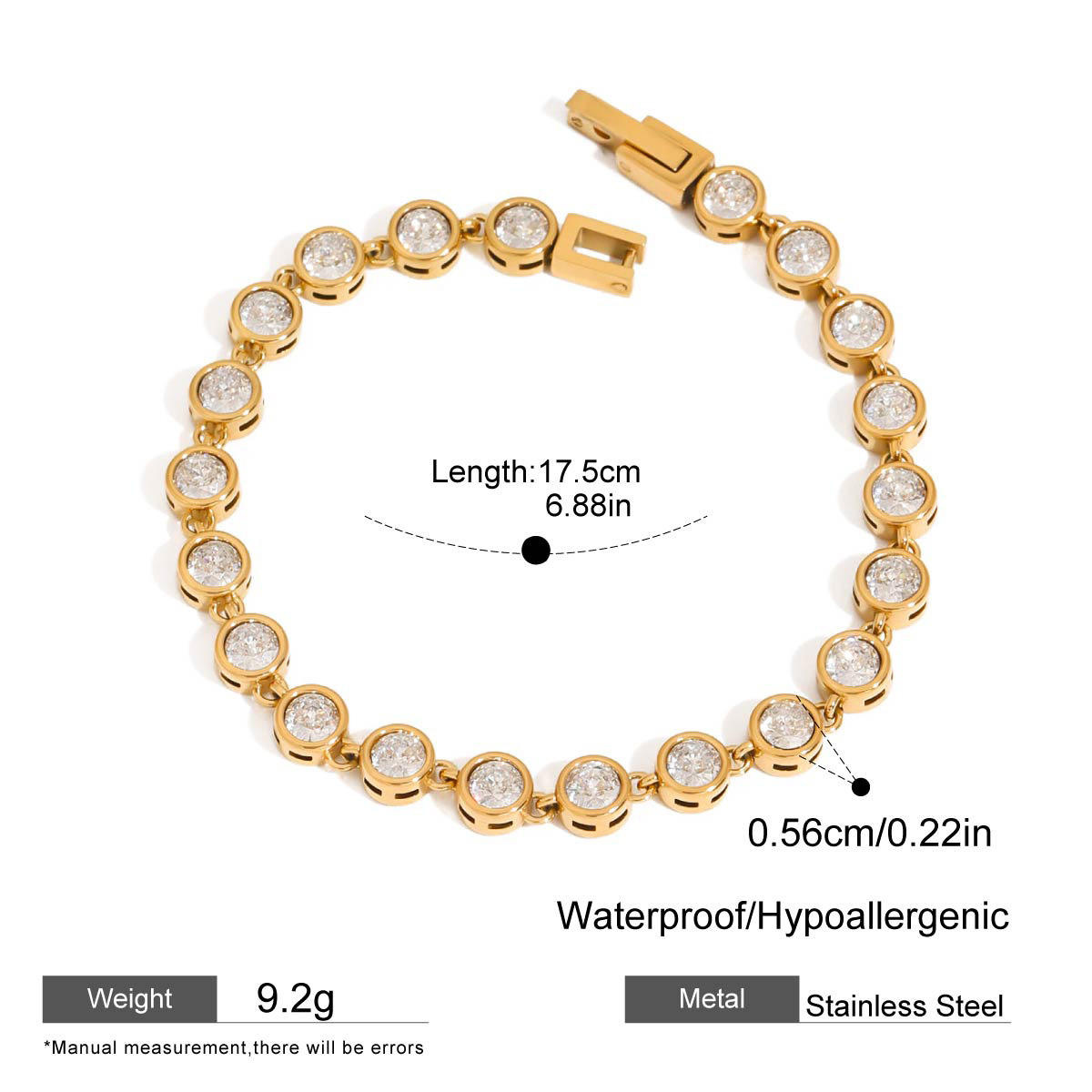 Lou Tennis bracelet -18k gold plated
