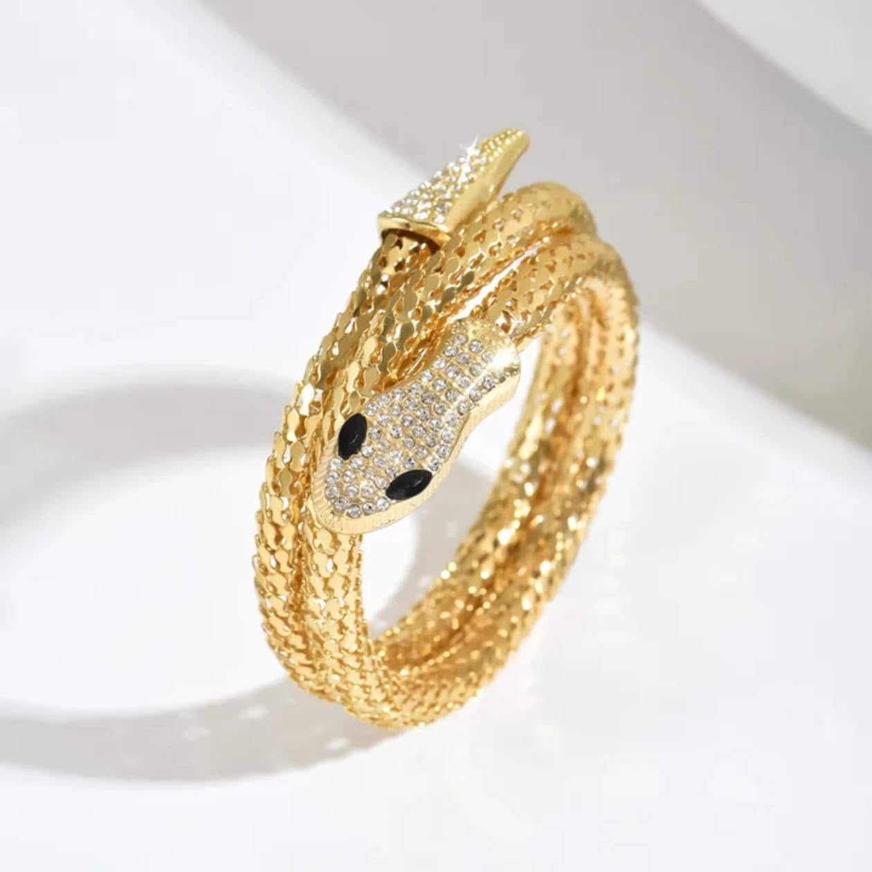 Snake inspired white Zircon Bracelet