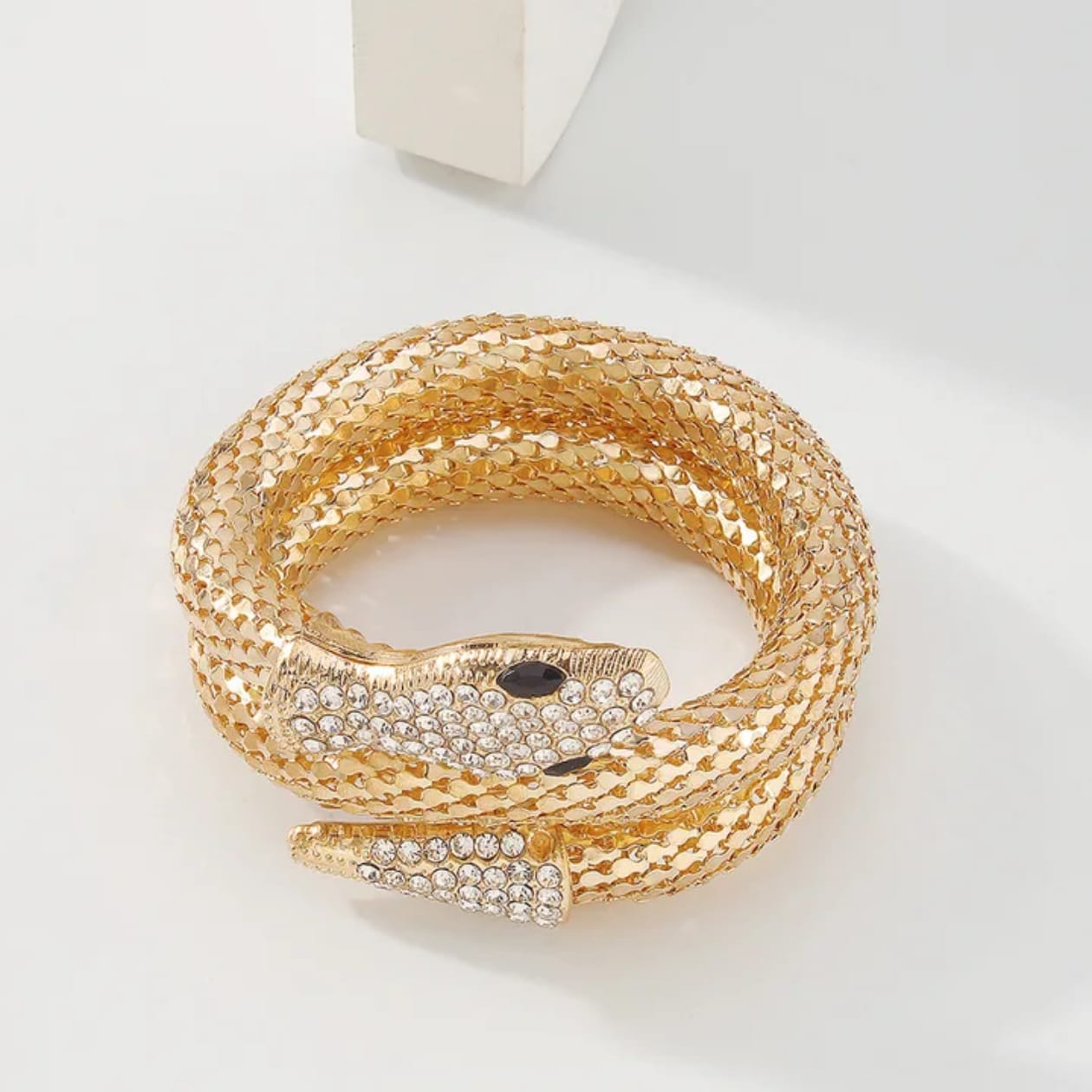 Snake inspired white Zircon Bracelet