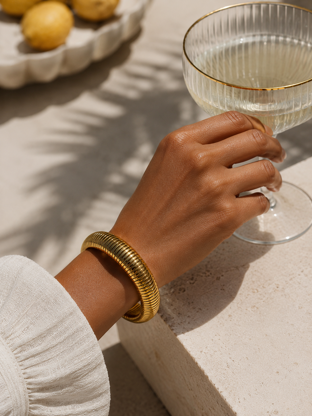 Verona Gold Bangle-18k thick gold plated -sumaeoa