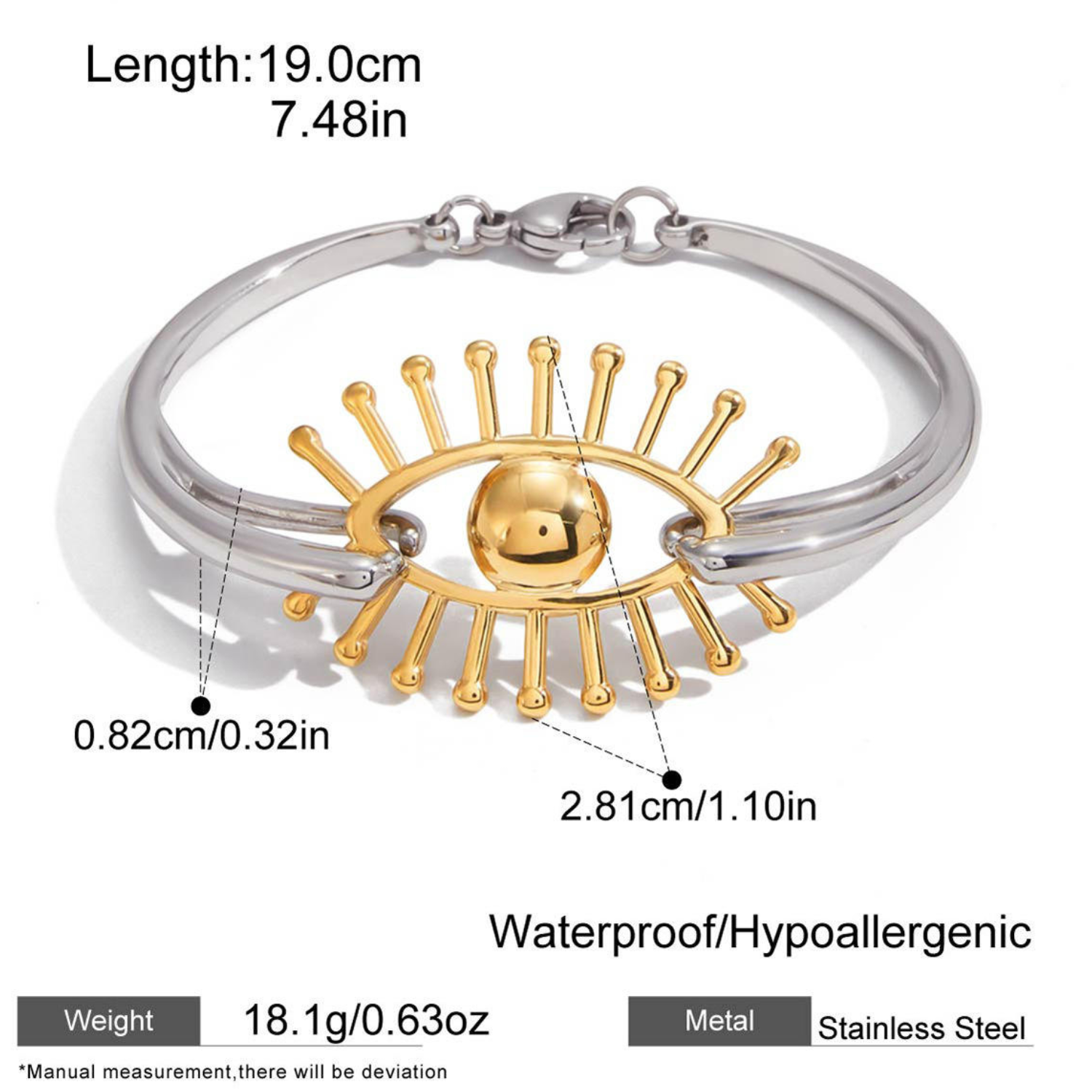 Kendal-Dual Tone Evil Eye Bracelet |Everyday use