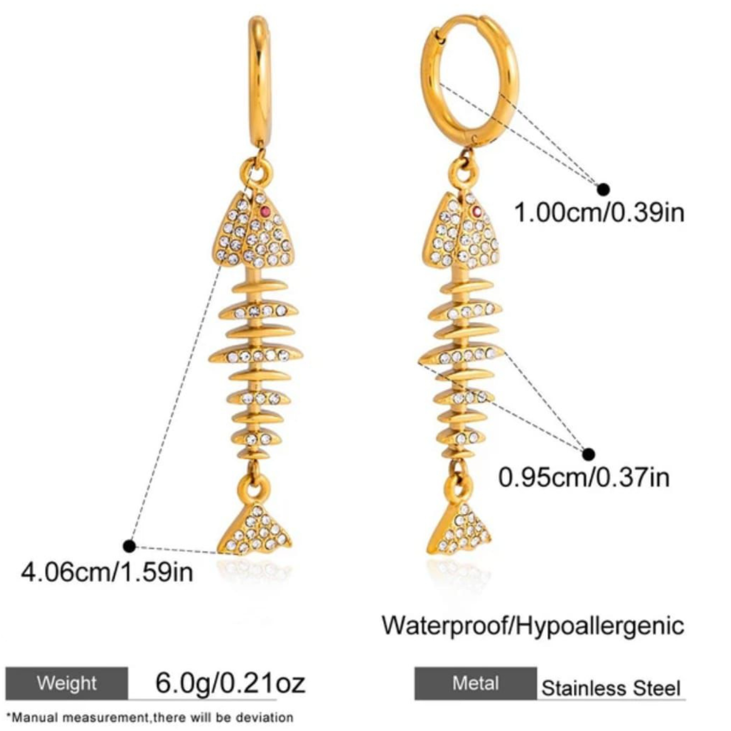 Marina Fishbone Drop Earrings