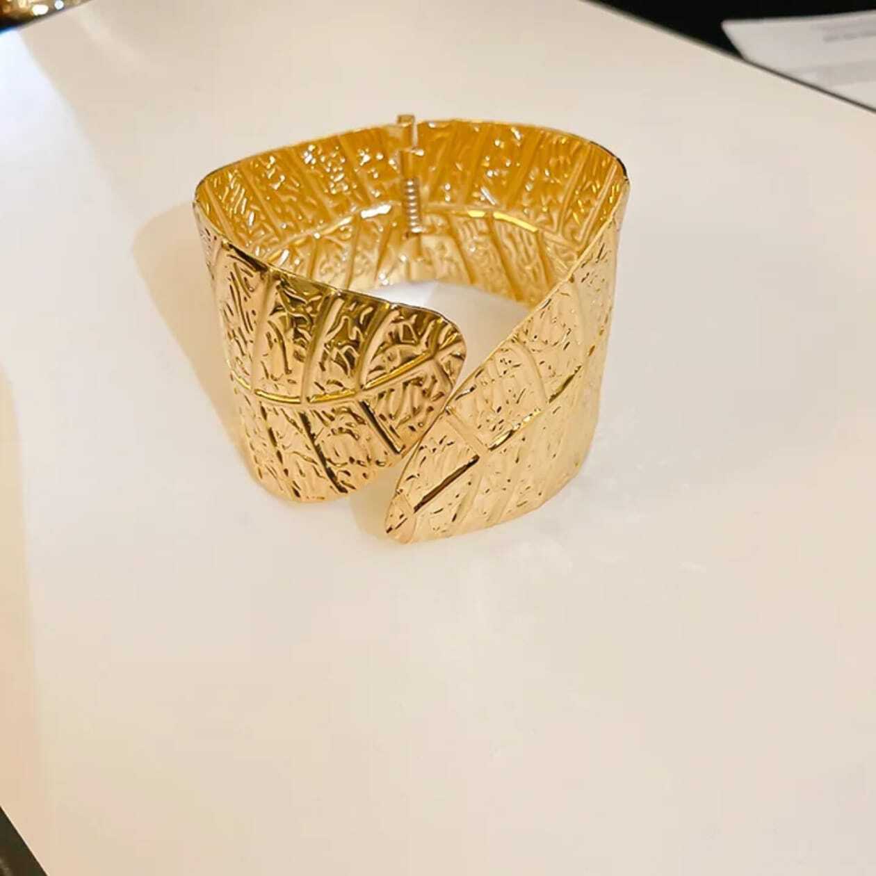 Golden Leaf Modern Cuff Bracelet