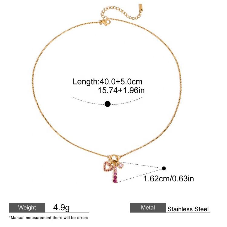 Ambrosia Pink Charm Gold Pendant Necklace