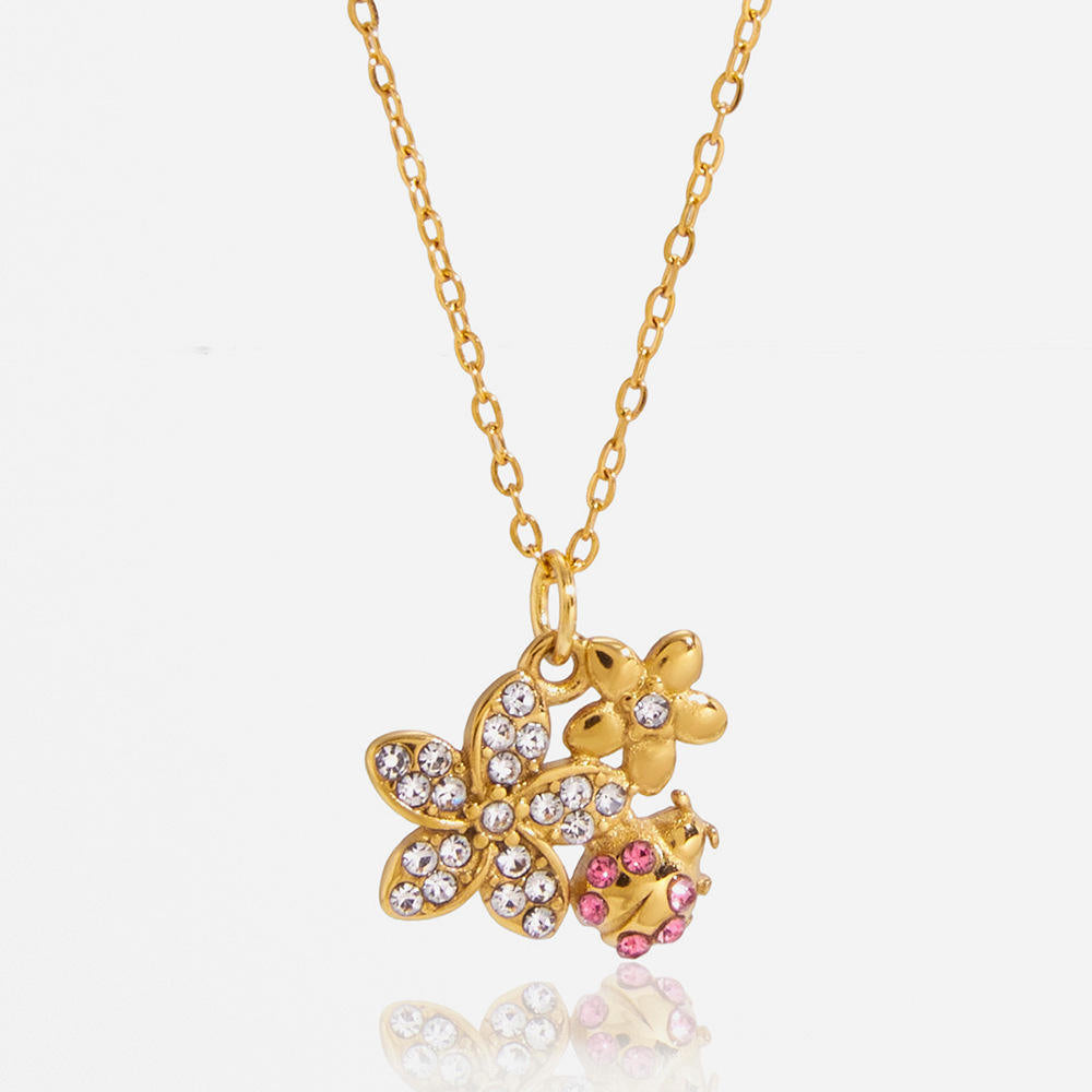 Daisy Blossom Charm Pendant – 18K Gold-Plated Floral Chain