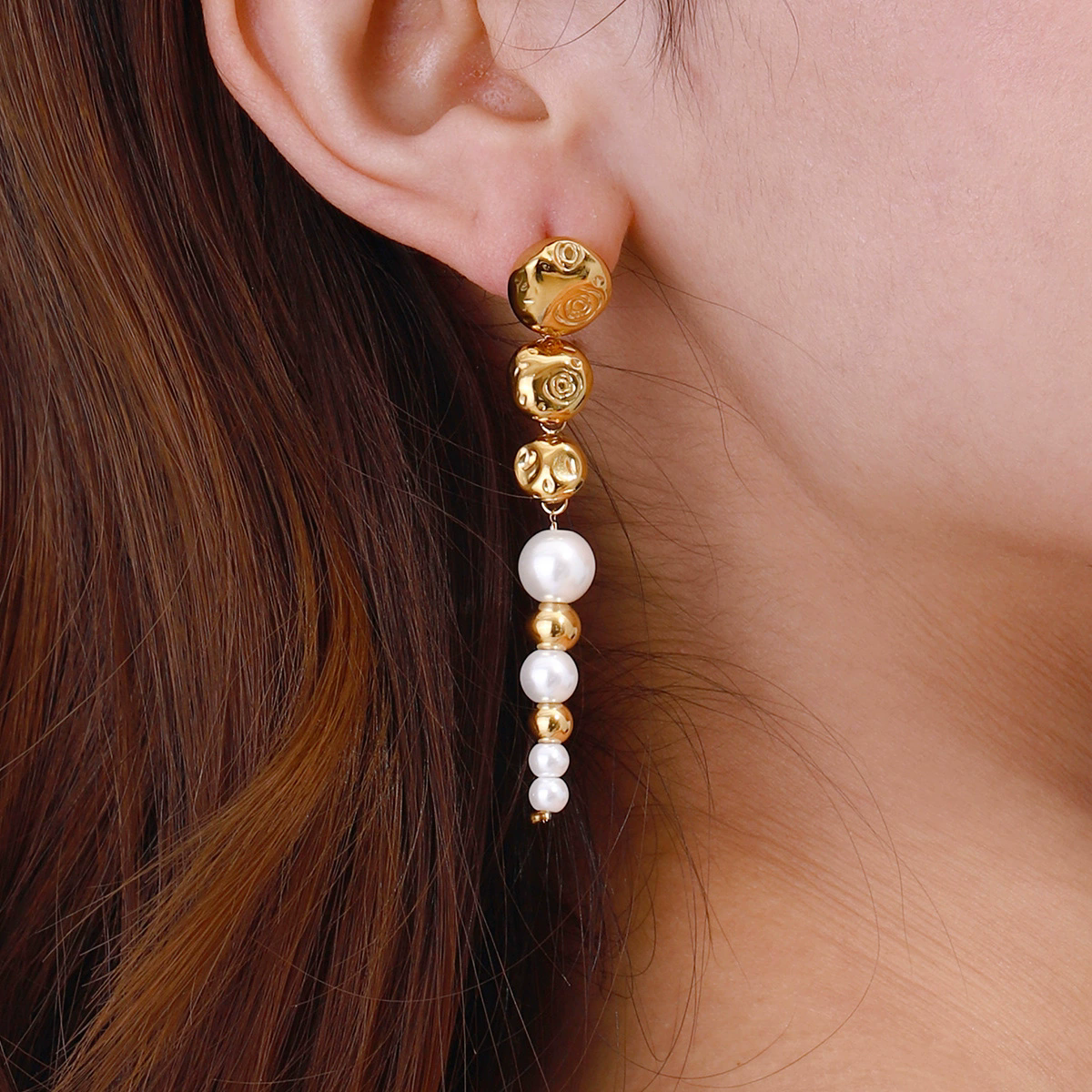 18K Gold Plated fresh water Pearl Drop Earrings for Women | Statement Earrings
