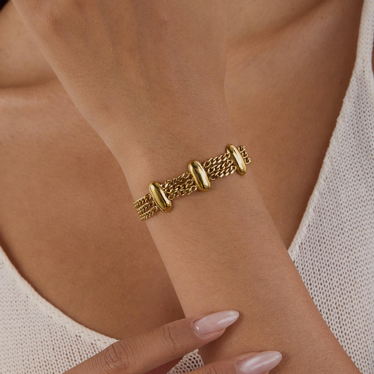 Celeste Multi-Chain Gold Bracelet