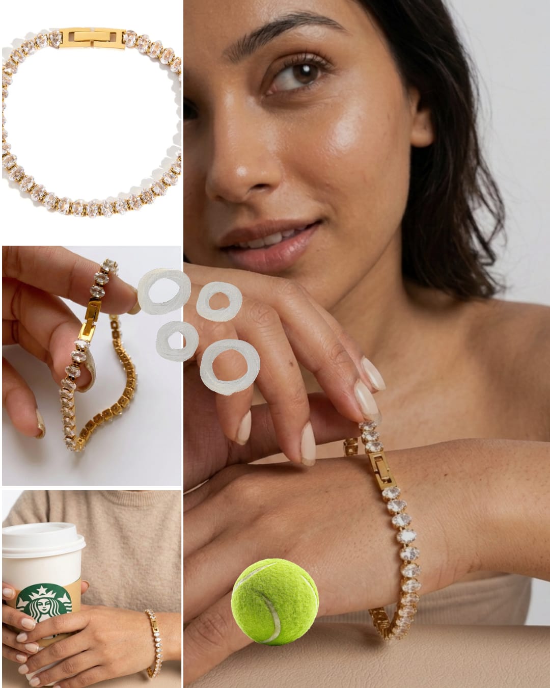 Melinda 18K Gold Plated Tennis Bracelet for Women