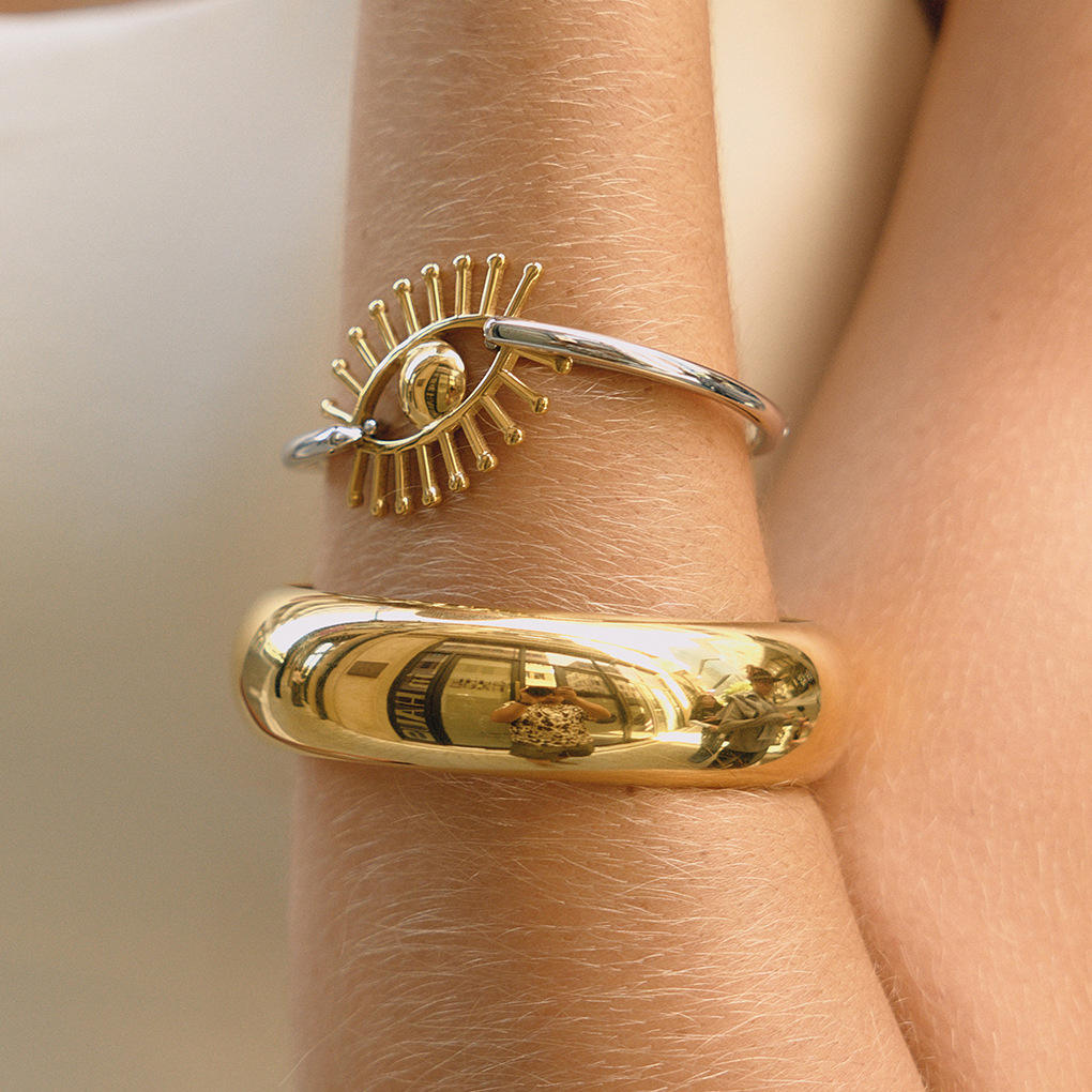 Kendal-Dual Tone Evil Eye Bracelet |Everyday use