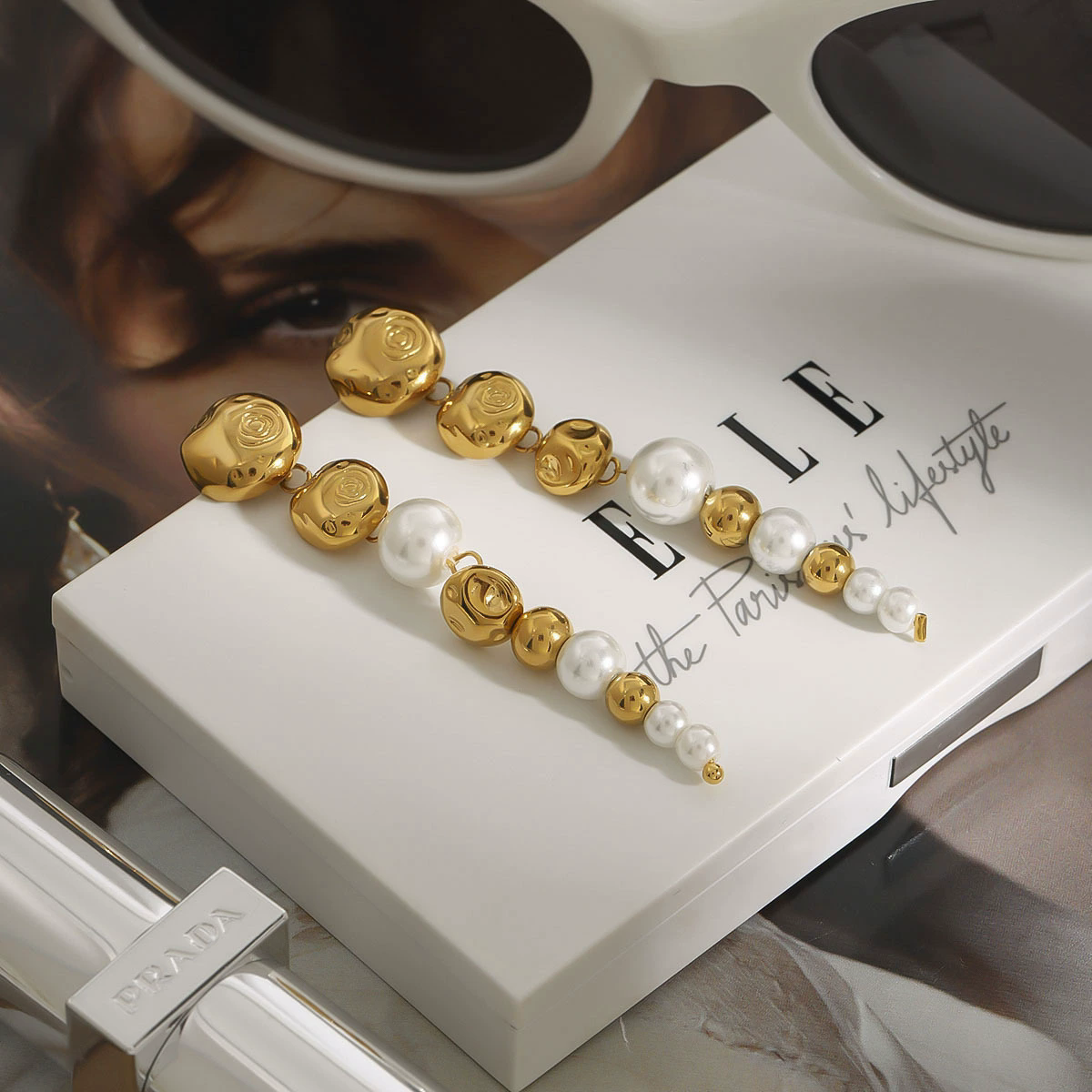 18K Gold Plated fresh water Pearl Drop Earrings for Women | Statement Earrings