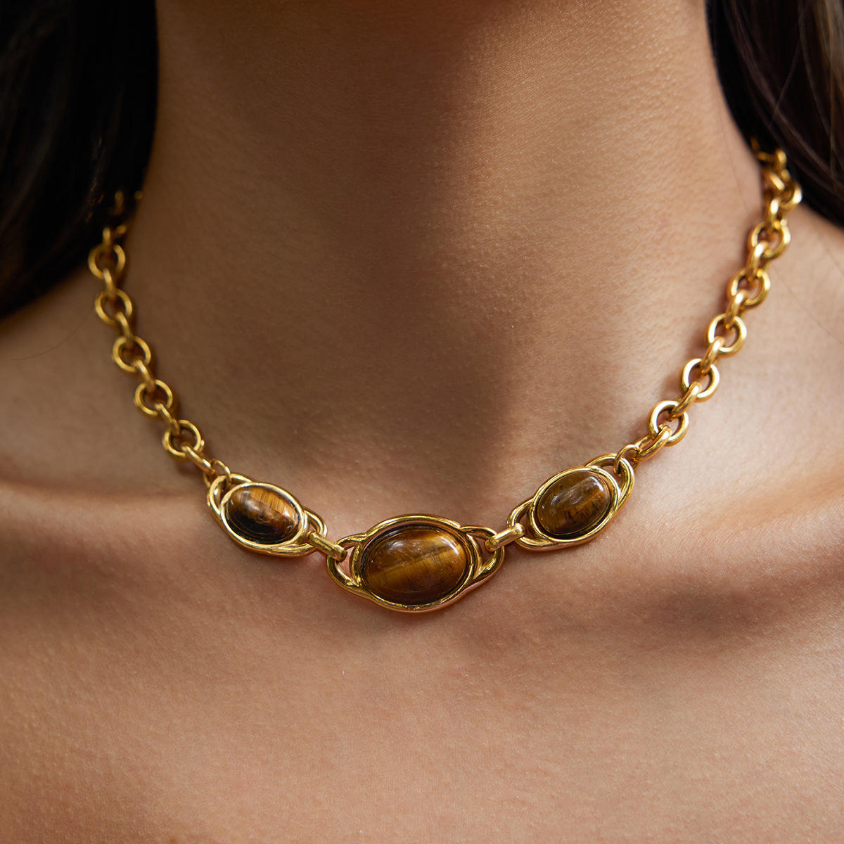 Aurelia Tiger Eye Statement Necklace