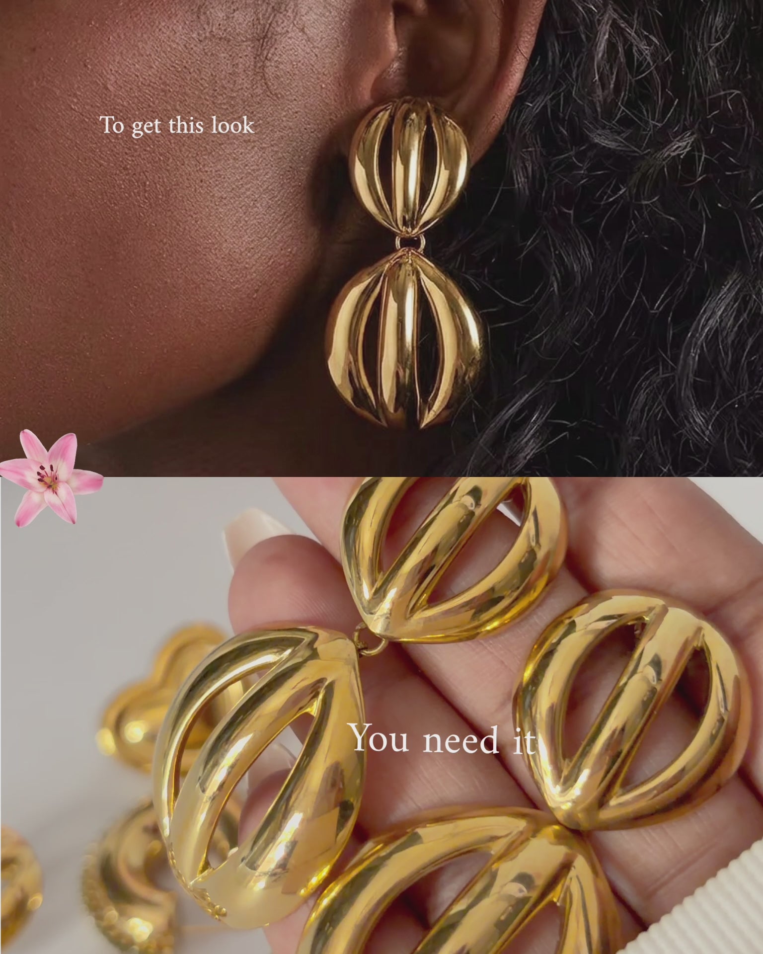 Rumi Sculptural Double Drop Earrings for Women