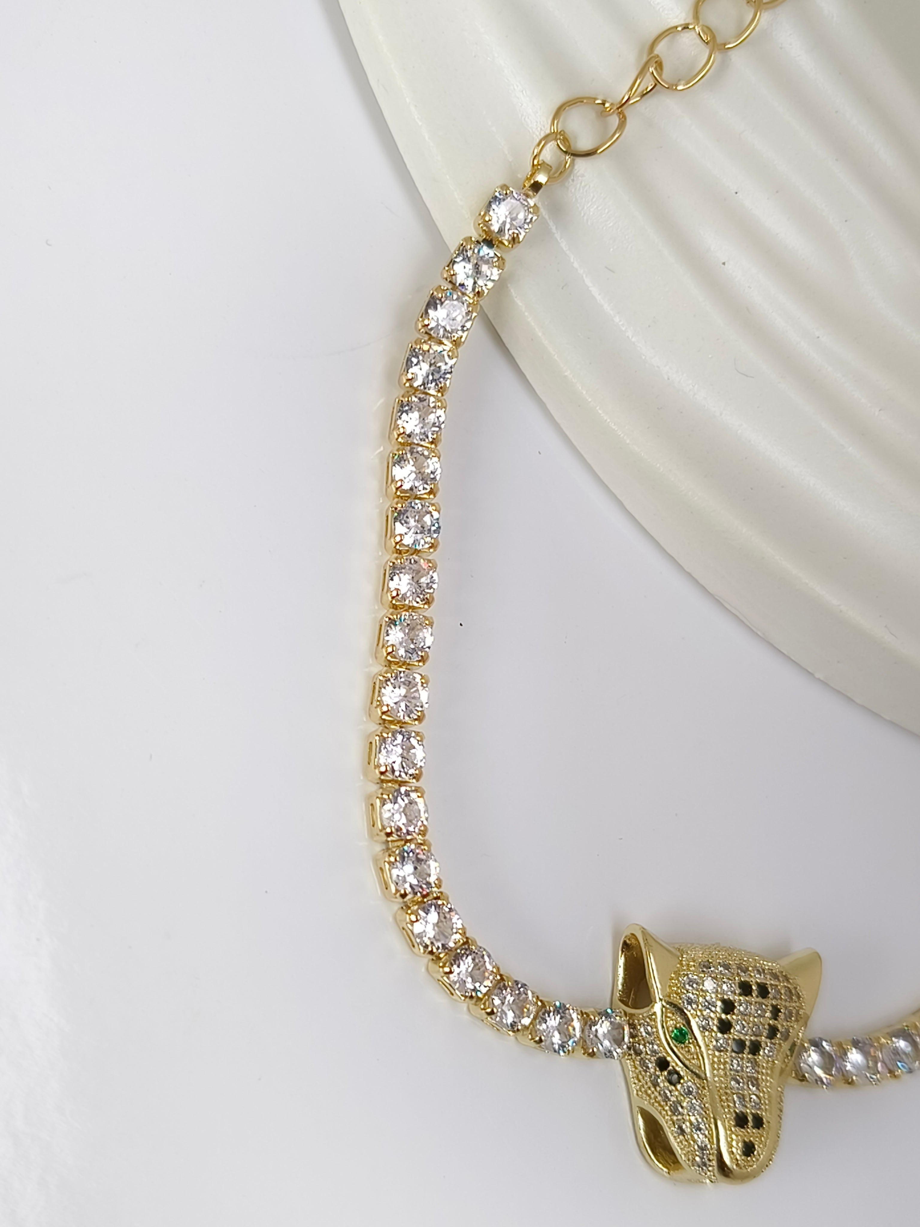 Jaguar Loose Bracelet-White Zircon
