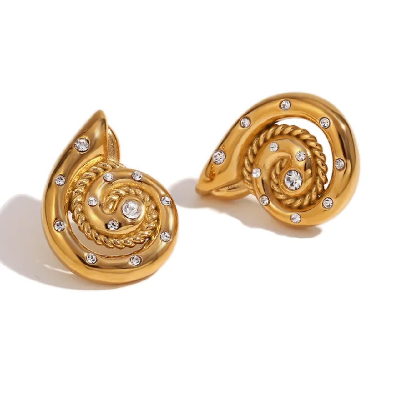 Coil shape - zircon Earrings