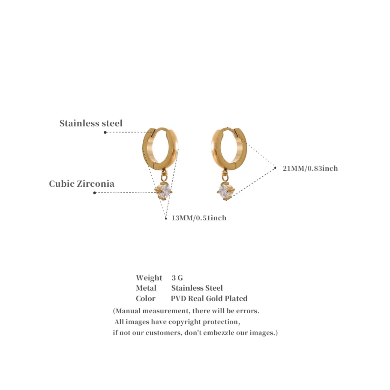Merlyn Ear Huggies| 18k gold plated