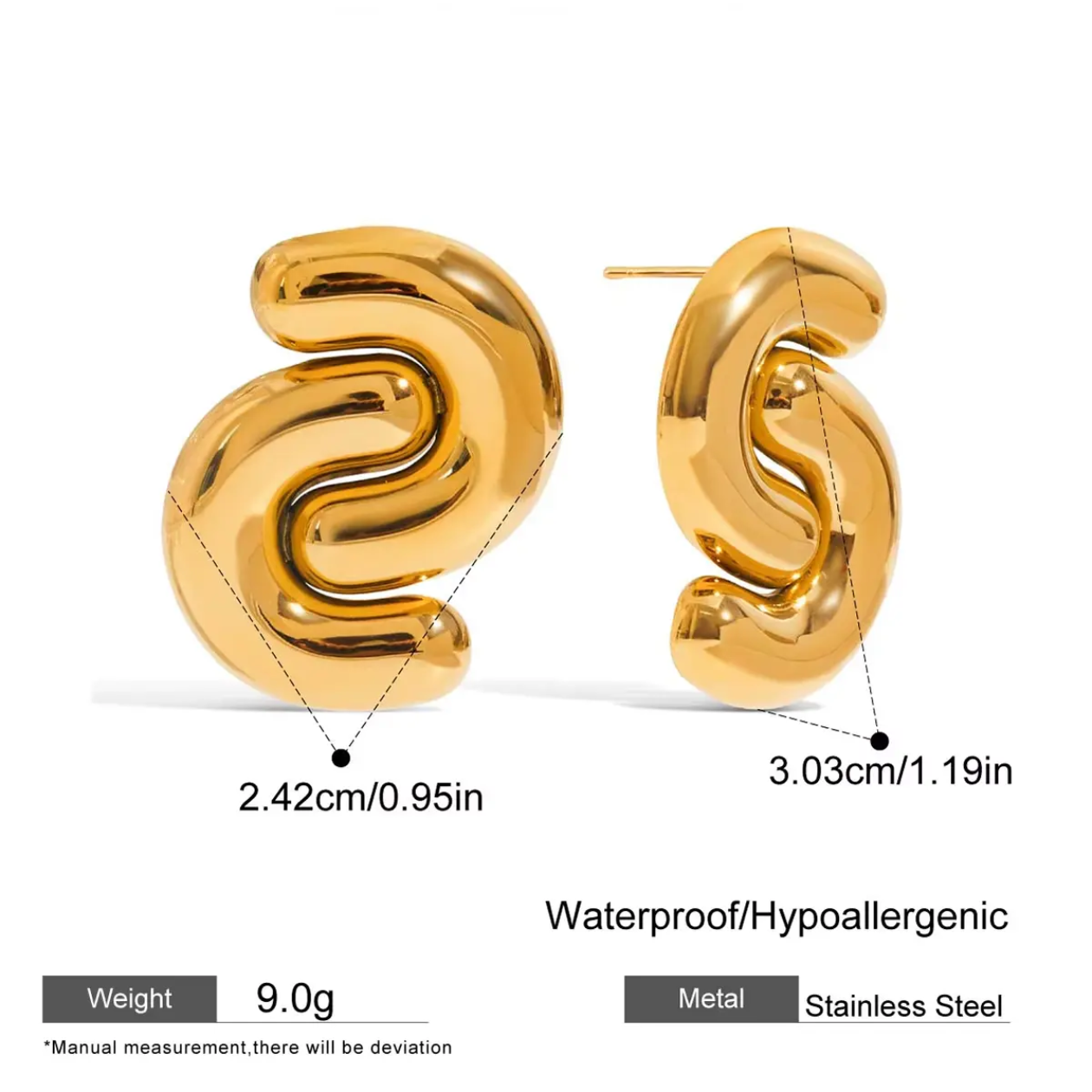 Elora- Bold S statement earring