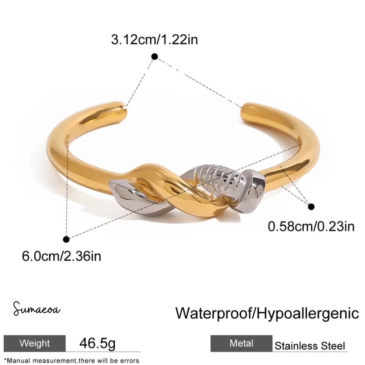 Dual Tone Knot Nail Bracelet