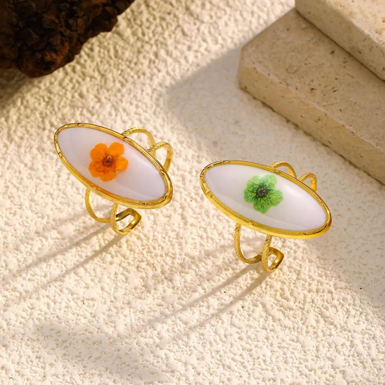 Lucky Charm - Green Clover Adjustable Ring