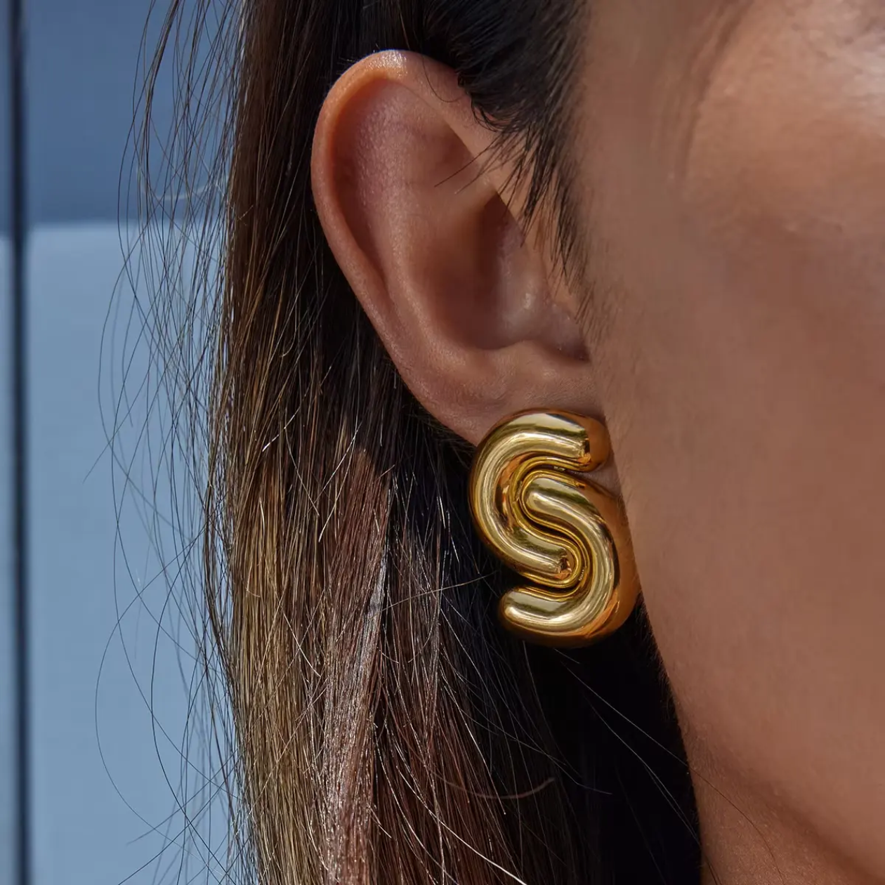Elora- Bold S statement earring