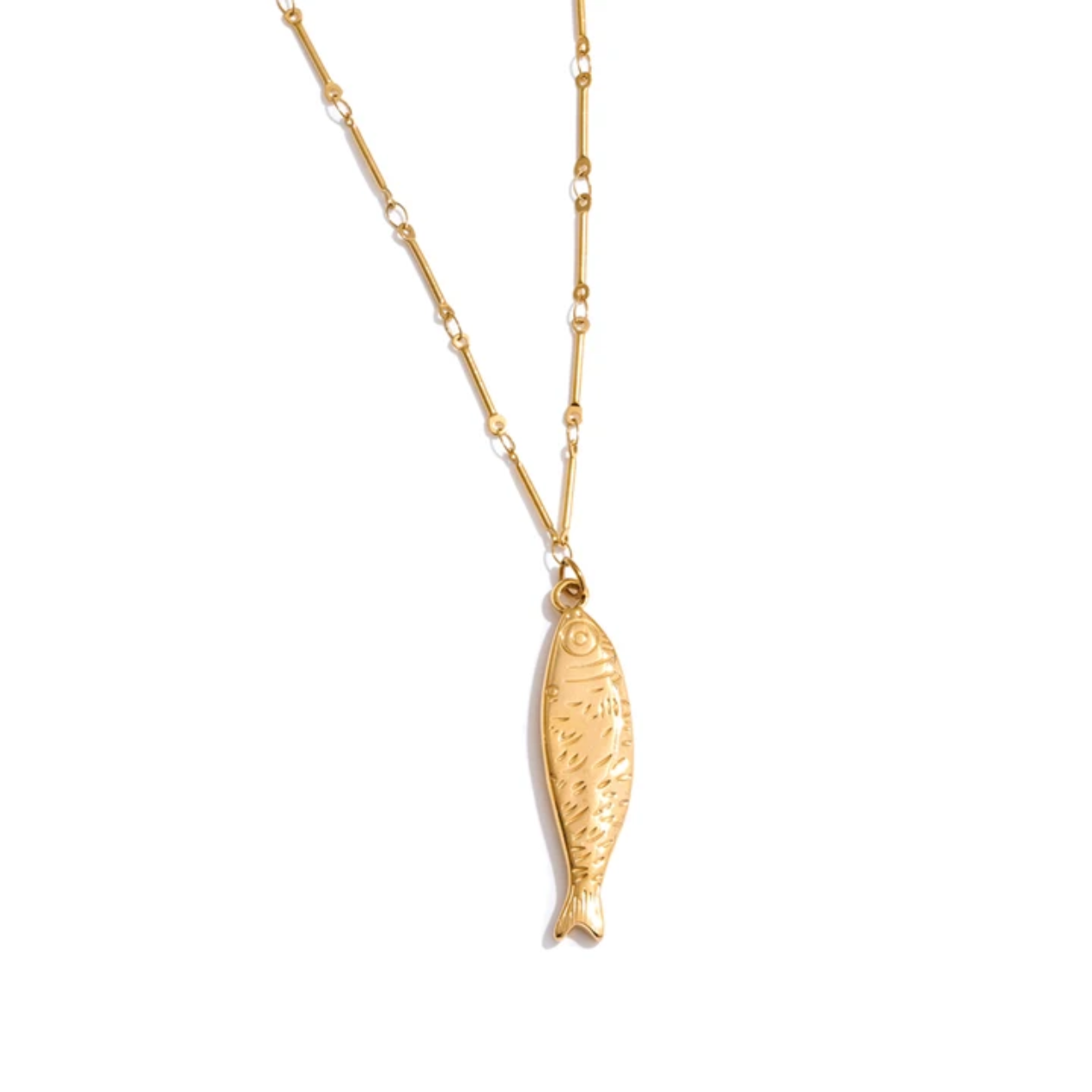 Freda - Fish Pendant Necklace – 18K Gold-Plated -Beach essential