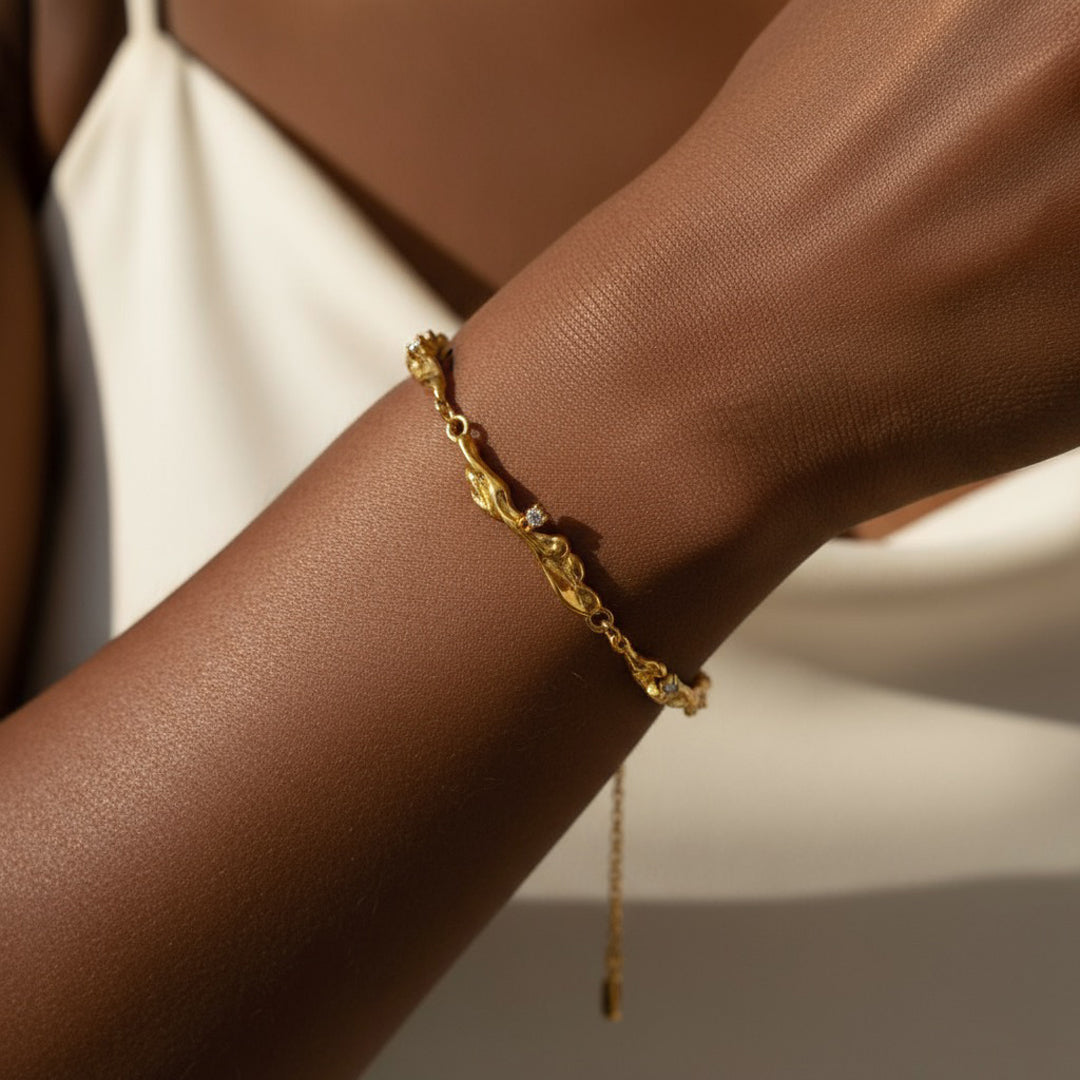 Elysian Flow Bangle – 18K Gold thick Plated