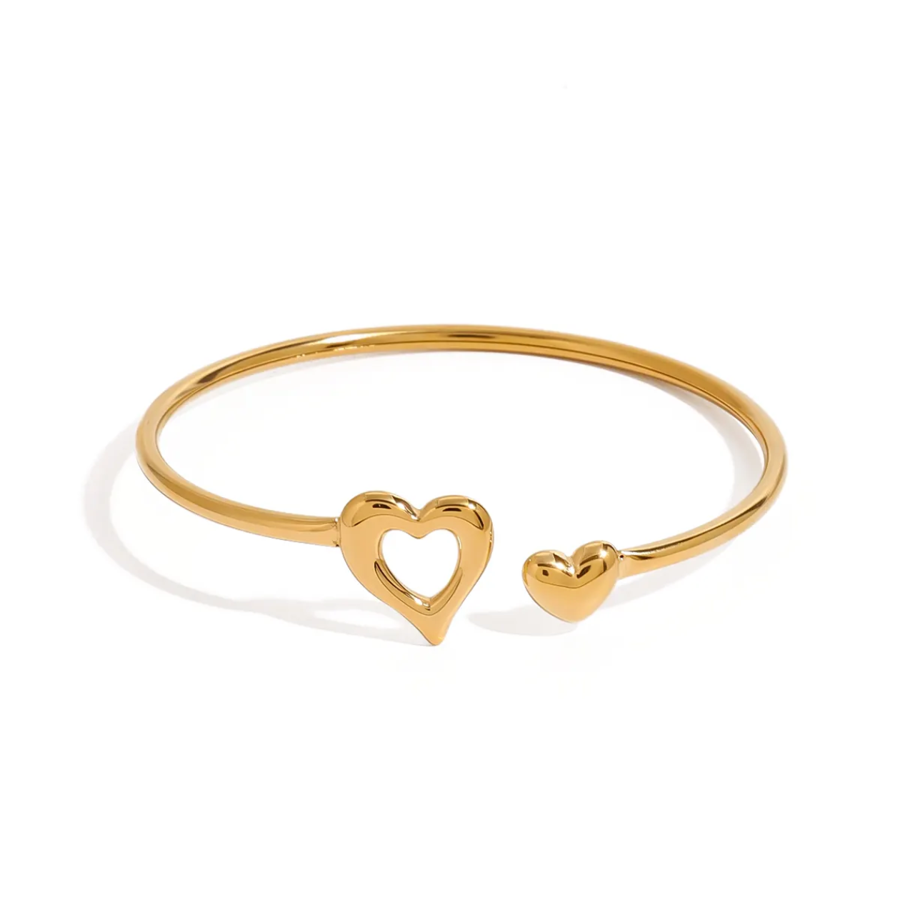 Robin - Heart Charm Cuff Bracelet