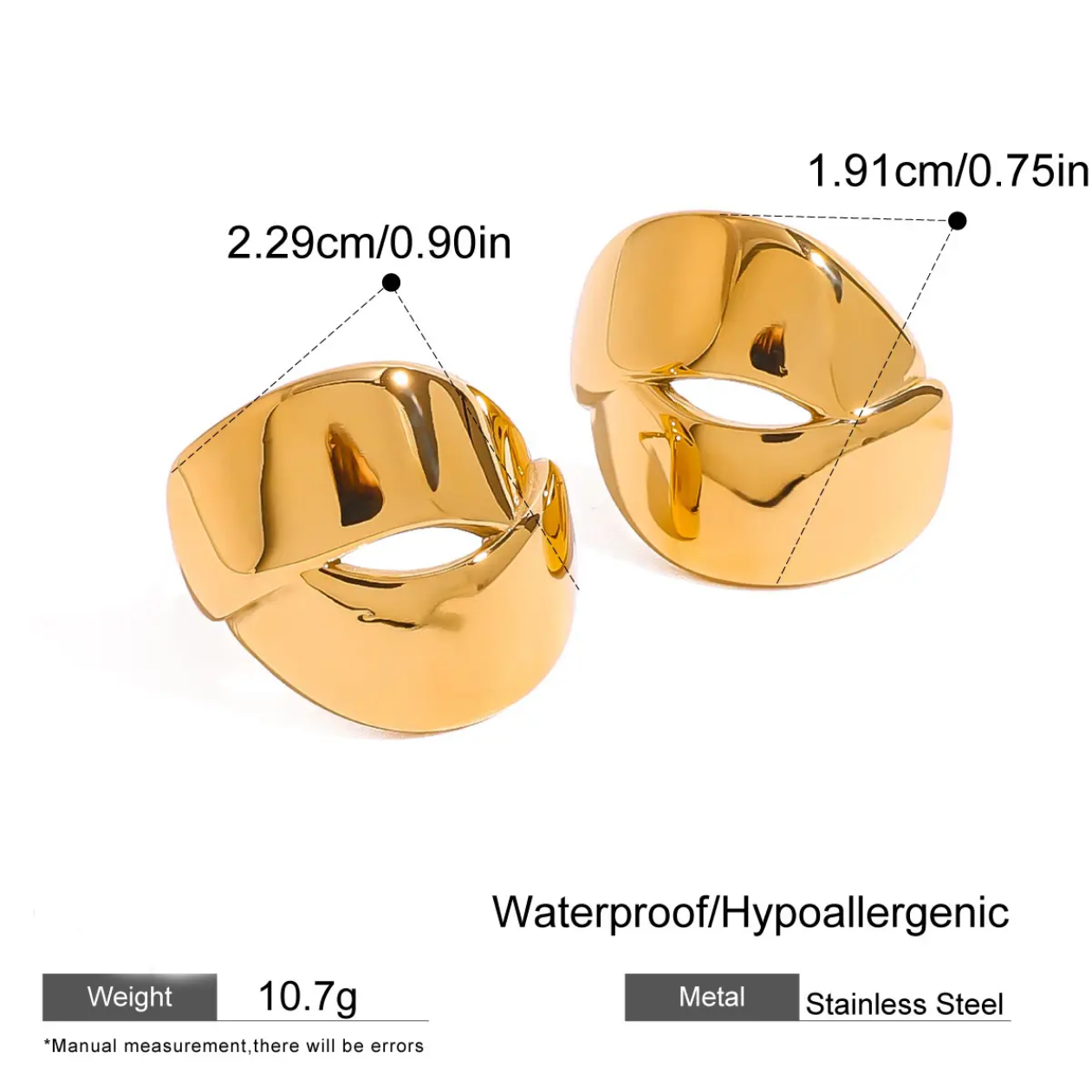 Aurélia Sculpted Golden Hoops