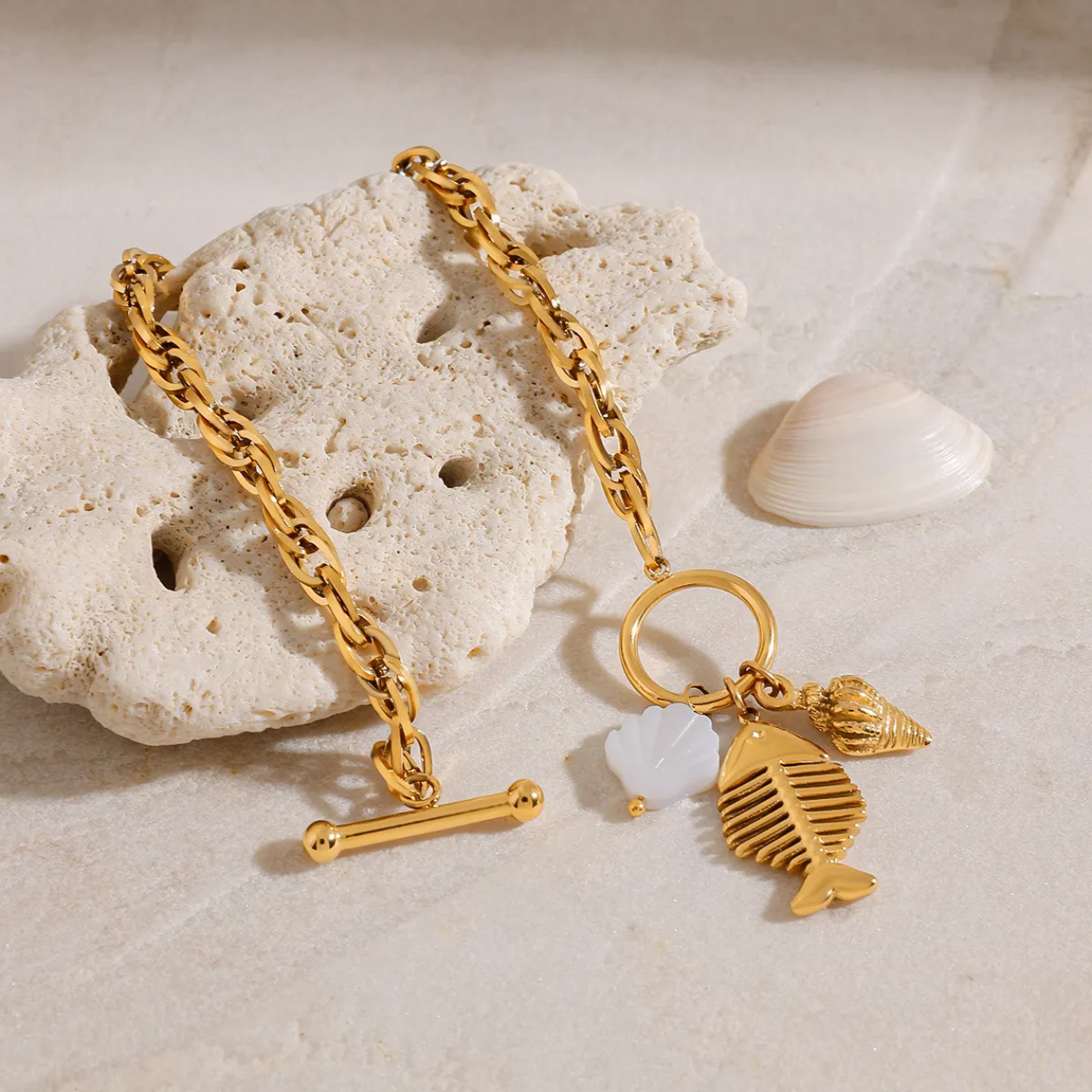 Millie Fish Charm Bracelet  - 18k PVD gold plated