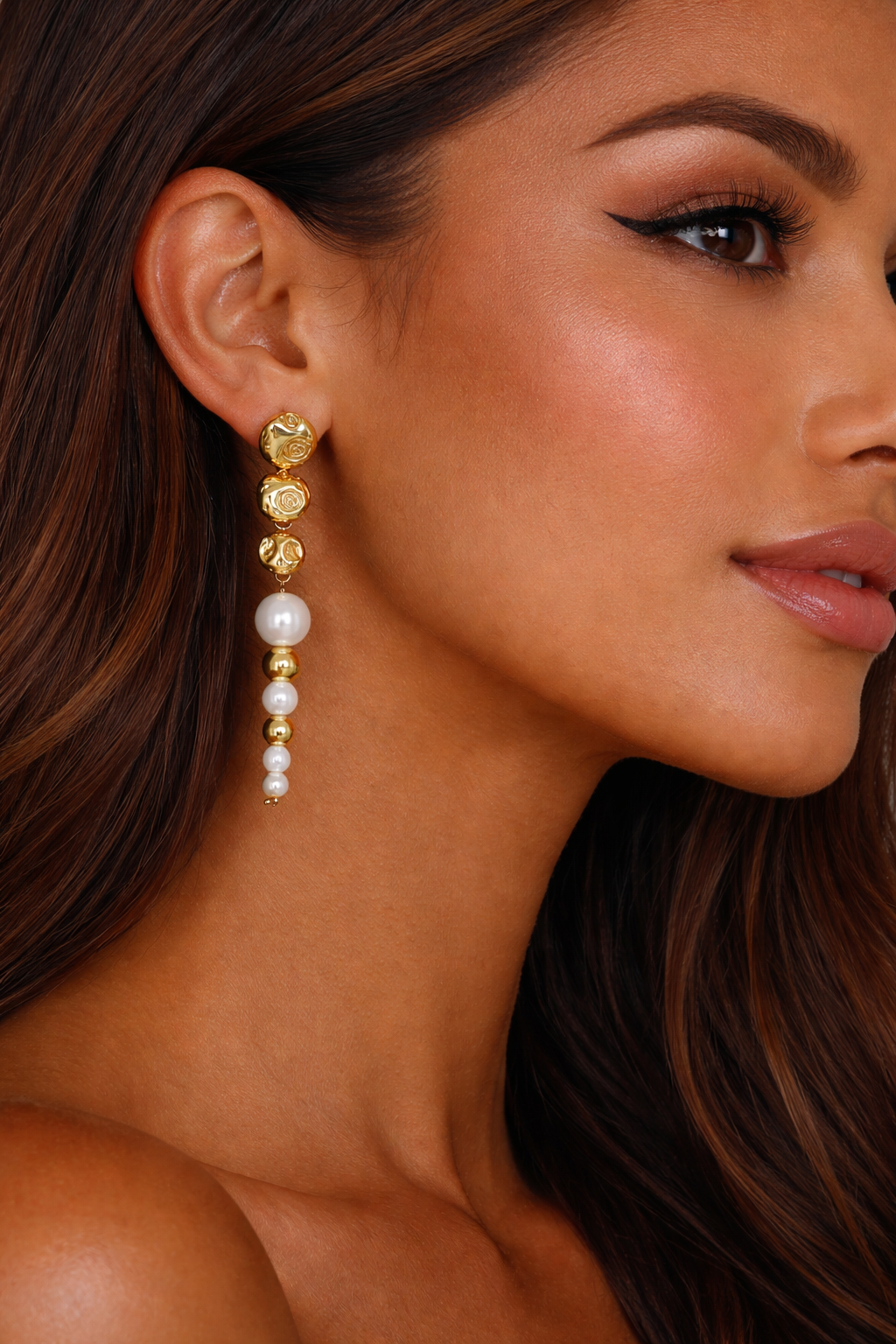 18K Gold Plated fresh water Pearl Drop Earrings for Women | Statement Earrings