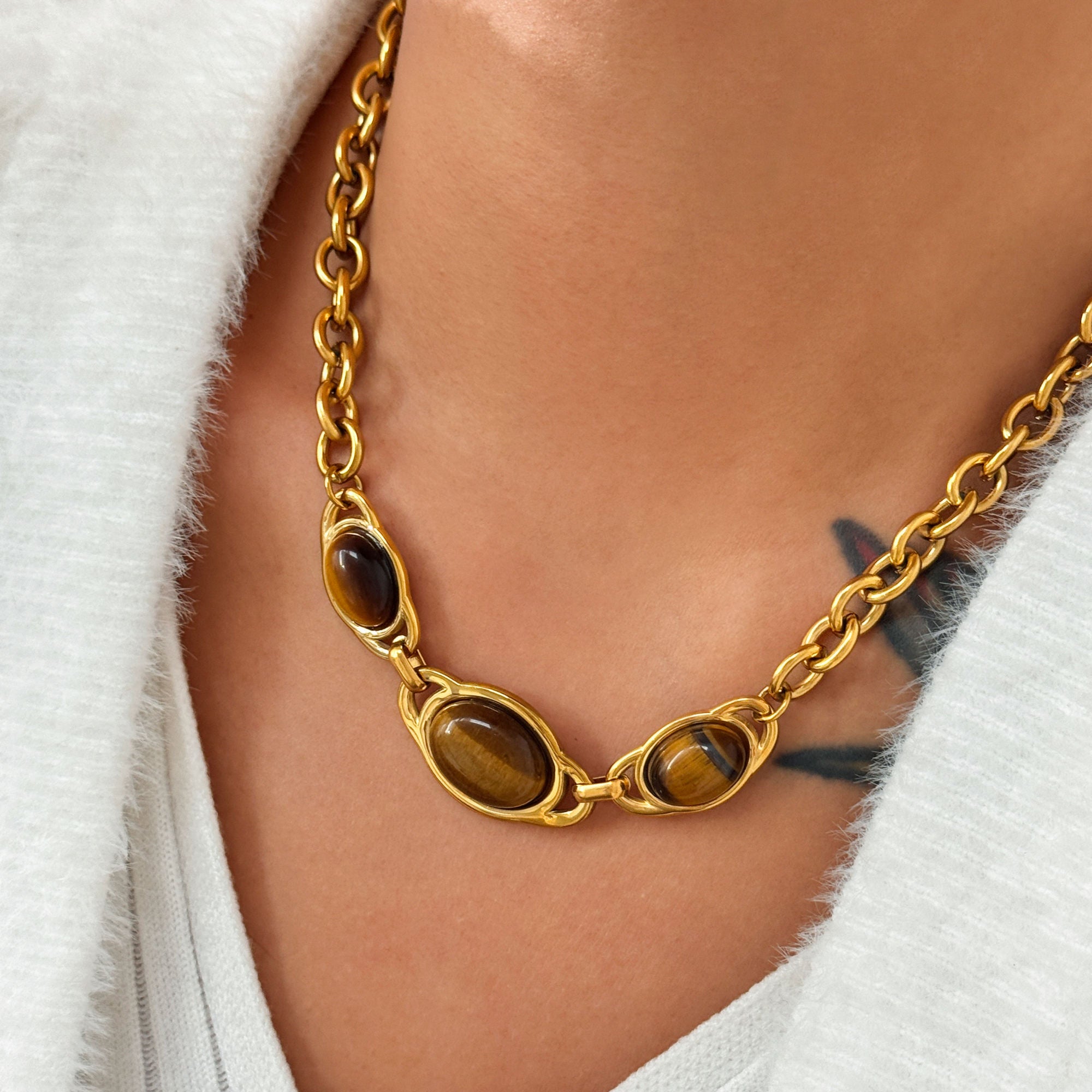 Aurelia Tiger Eye Statement Necklace