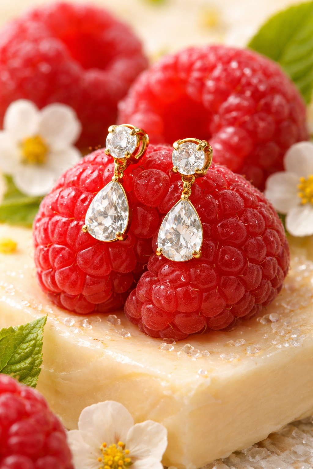 Elara Teardrop Crystal Drop Earrings – 18K Gold Plated Dainty Earrings